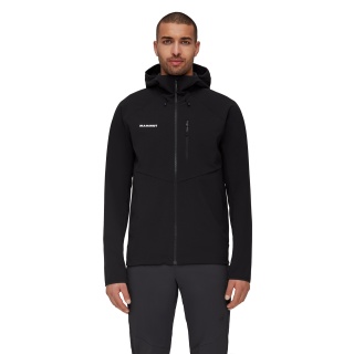 Mammut Całoroczna kurtka softshell Ultimate Comfort SO z kapturem (wiatroodporna) czarna męska